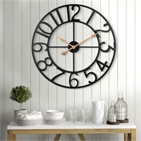 $110  Large Wall Clock  30 Inch  Silent  Black