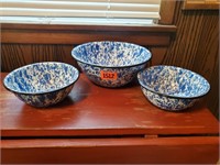 Splatter enamel bowls (3)