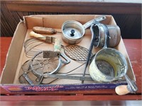 Vintage kitchen utensils, sifter