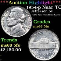***Auction Highlight*** 1954-p Jefferson Nickel Ne