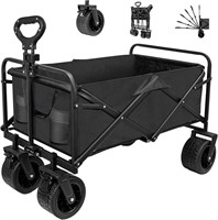 $75  Foldable Wagon with Big Wheels  Black