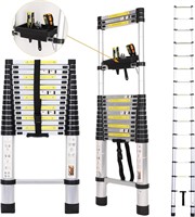 $126  15.5 FT Telescoping Ladder w/Tool Tray