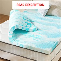 $25  Twin Gel Mattress Topper  2in  CertiPUR-US