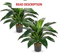 Dracaena Artificial Plants  22 Inches Tall  2 Pack
