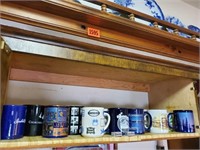 Shelf of coffee mugs