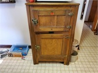 Antique oak ice box, no contents included