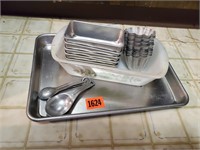 Loaf pans, molds, measuring spoons, baking sheet