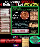 THIS AUCTION ONLY! BU Shotgun Lincoln 1c roll, 198