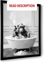 $60  Chimpanzee Bathtub Art  Black/White  16'x20'