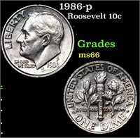 1986-p Roosevelt Dime 10c Grades GEM+ Unc