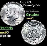 1983-d Kennedy Half Dollar 50c Grades GEM Unc