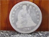 1891-Seated Liberty US Silver Quarter