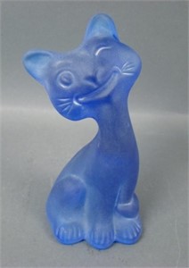 Fenton FAGCA Blue Satin Happy Cat
