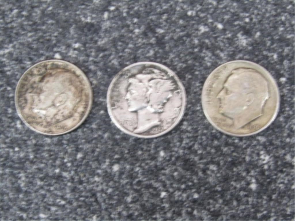 1937, 1946, 1961 Silver Dimes