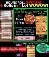 THIS AUCTION ONLY! BU Shotgun Lincoln 1c roll, 197