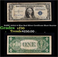 RARE! 1935A $1 Blue Seal Silver Certificate Short