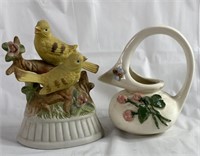Small Ceramic Pitcher & Yellow Birds Music Box