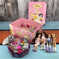Box of dolls & accessories