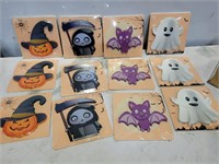 Lot Of 12  Halloween Wooden Puzzles
