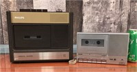 Pair of vtg. Philips tape recorders/players
