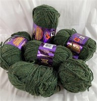 Yarn Lot, Dark Green, Includes 4 New