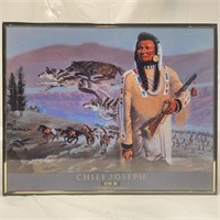 16" x 20"Framed "Chief Joseph" Print, No Shipping