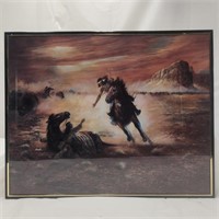 16" x 20" Framed Buffalo Run Print, No Shipping