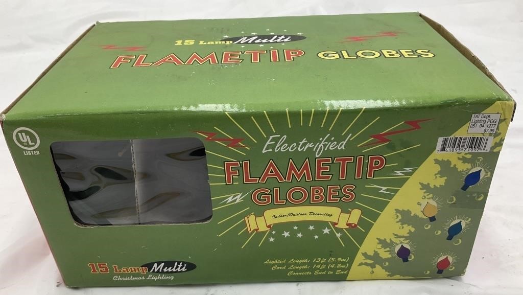 Vintage Flametip Globe Christmas Light Set