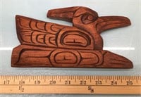 Carved & signed Haida design wall plaque
