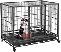 $144 - Dog Crate 43-inch Heavy Duty Metal Dog Cage