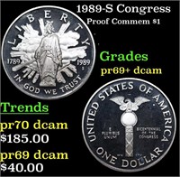 Proof 1989-S Congress Modern Commem Dollar 1 Grade