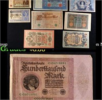 Group of 9 Early 1900's Russian Hyperinflation Not