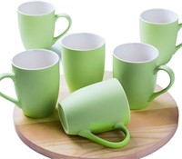 $25  12 Oz Coffee Mugs Set of 6  Safe (Green)