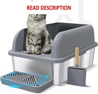 $130  Stainless Steel Cat Litter Box XL (Dark Grey