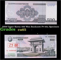 2008 Upper Korea 500 Won Banknote P# 63s; Specimen