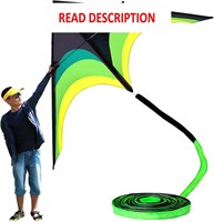 $40  Giant Delta Kite  9ft  98ft Tail Green/Yellow