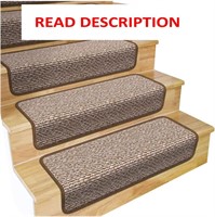 15 Carpet Stair Treads - Praline Brown 17x30