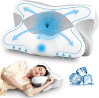 $40  Memory Foam Neck Pillow - Ergonomic  White