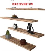 $60  Rustic Floating Shelves  Set of 4  36IN  Brow