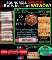 THIS AUCTION ONLY! BU Shotgun Lincoln 1c roll, 197