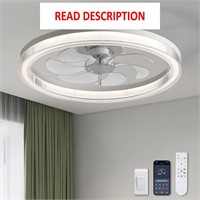 20 Low Profile Ceiling Fan with Light  White
