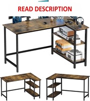 $56  L Shaped Desk  39 Rustic Brown Gaming Table