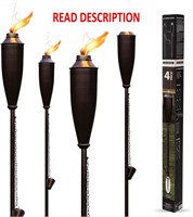 $102  Deco Home Torch Set(4) 60inch Metal - Brown