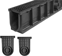 $55  HDPE Drain System 39.4x6.3x7.8in. Black 1 Pac