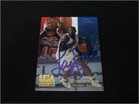 Larry Johnson signed basketball card COA