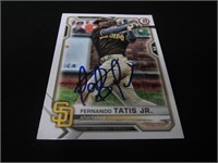 Fernando Tatis Jr signed baseball card COA