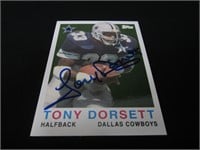 Tony Dorsett signed football card COA