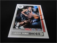 Cameron Thomas signed RC basketball card COA