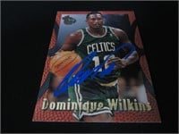 Dominique Wilkins signed basketball card COA