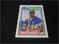 Manny Ramirez signed Rookie baseball card COA